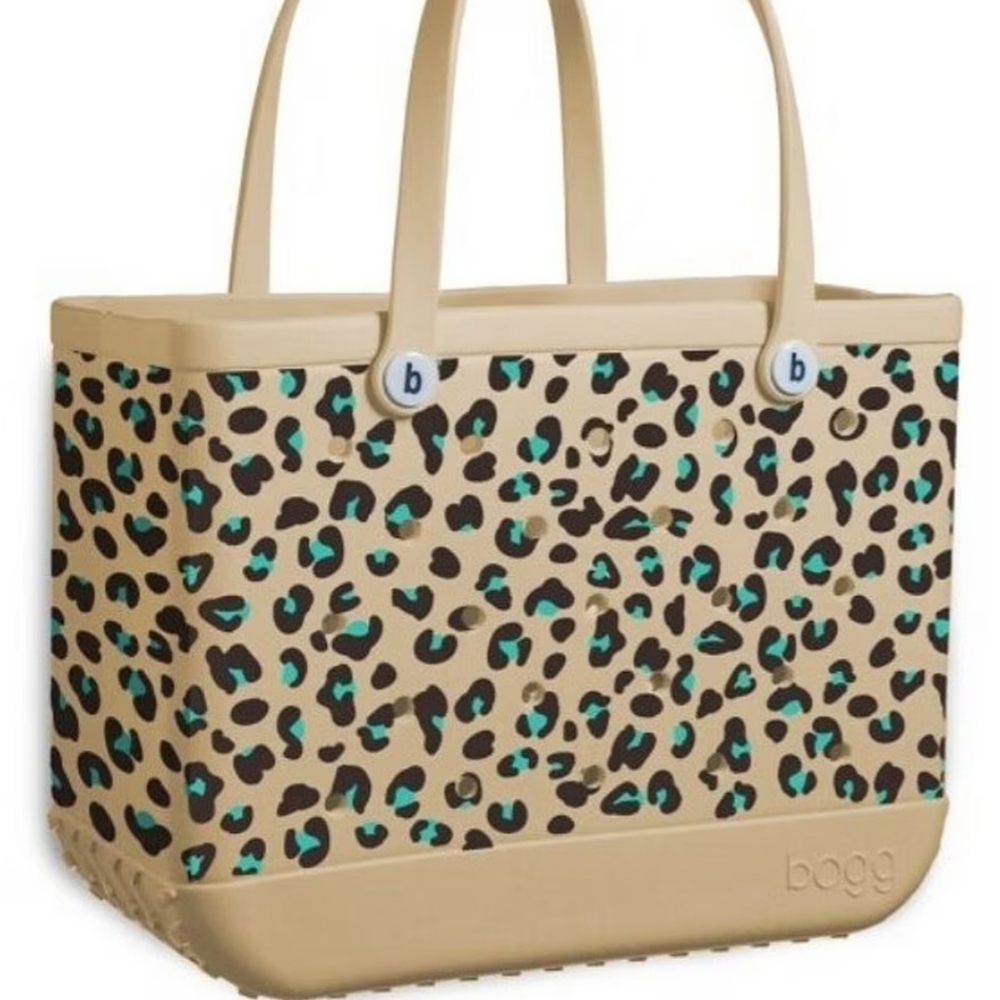 Original Bogg Bag Turquoise Leopard